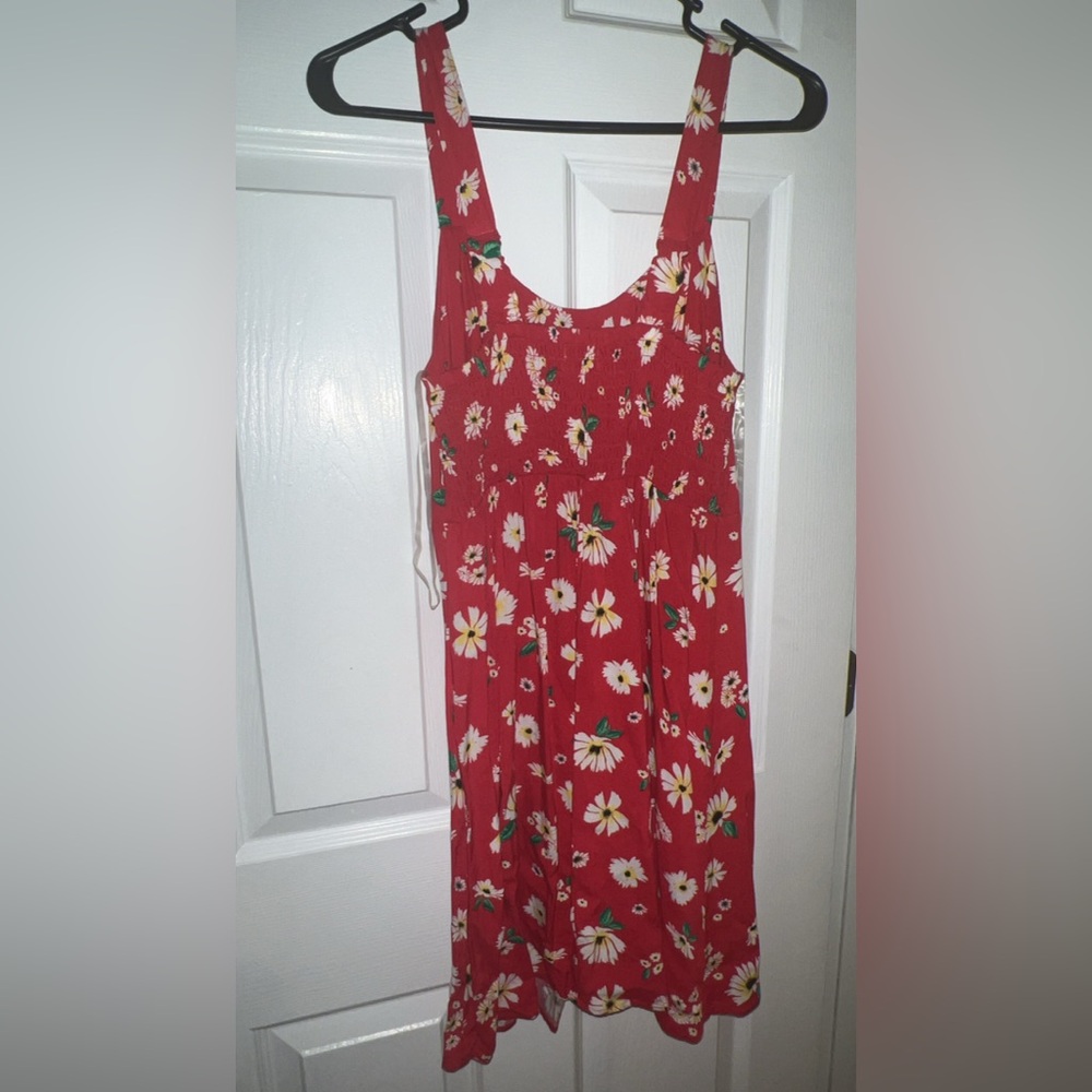 Floral Red Sleeveless Dress